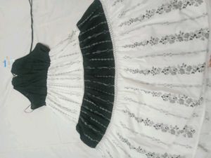 halter neck White &amp; Black Floral Dress