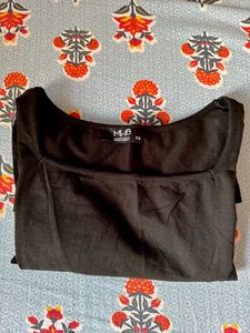 MWB Xs Size Black Square Neck Top