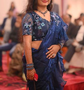 Exclusive Ruffled Ready to wear Saree with Blouse