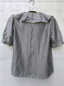 New with tag Korean Chic Grey Button-Up Blouse