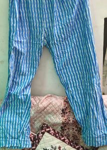 Blue Printed Kurta Set with Pants