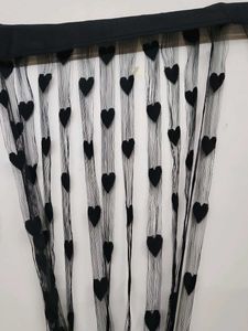 Black Heart Sheer Curtains