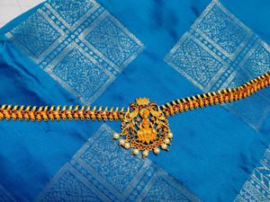 Elegant Gold Kamarbandh with Lakshmi Motif (Temple