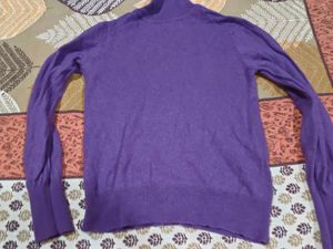 Purple Turtleneck Knit Sweater 32_34