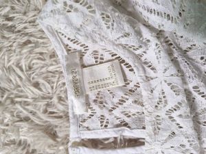 zara Elegant White Lace Top