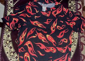 Cool Flame Print T-Shirt