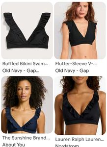 old navy Stylish Black Ruffled Bikini Top