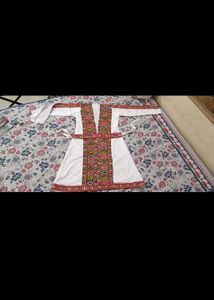 Embroidered White Ethnic Gown