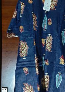 Navy Blue Printed Kurta with Palazzo Set