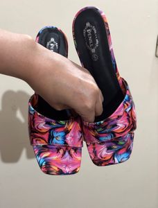 Colorful Heeled Mules