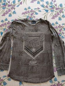 Men Gray Full Sleeve Tshirt