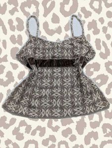 Vintage Y2K Brown Patterned Cami Top