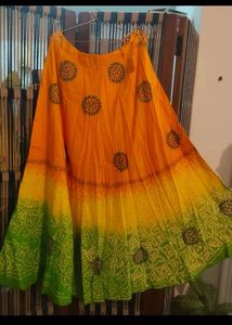 Orange Embroidered lehenga