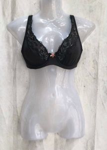 I. Lace Trimmed Black Bra