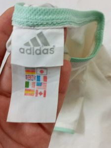 Adidas White V-Neck T-Shirt