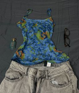 Blue Tie-Dye Cami Top