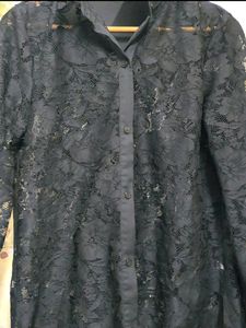 Womens Black Lace Shirt [Vintage Look]