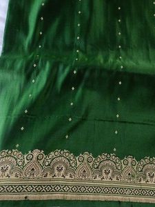 Elegant Emerald Green Silk Saree