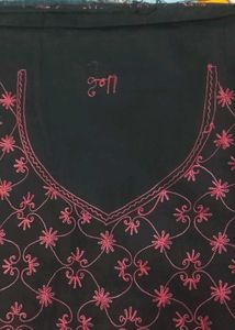 unstitched embroidery black full suit piece