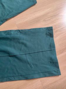 Stylish Teal Wide Leg Cropped Pants