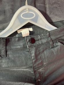 H&M Black Coated Skinny Jeans