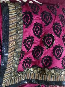 Party Wear English Wine Colour Saree