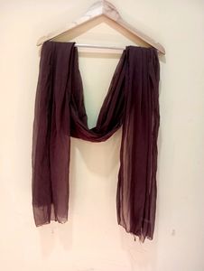Embroidery Coffee BrownGown With Dupatta