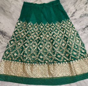 Emerald Green &amp; Gold Embroidered Rajputi Poshak