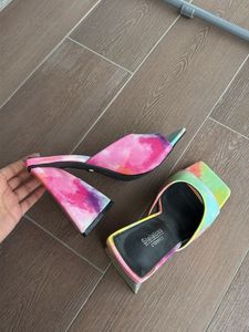 Colorful Block Heel Mules