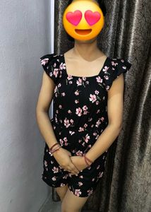 Black Floral Romper