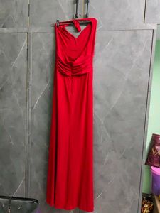 Elegant Red Halter Neck Maxi Dress