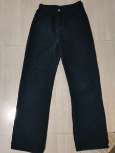 Black washed out straight jeans
