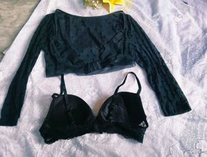 Sheer Black Polka Dot Top