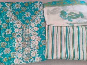Turquoise Kurta Set with Intricate Embroidery