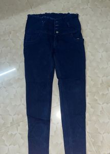Dark Blue High-Waisted Jeans