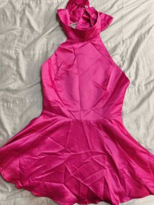 Hot Pink Bow Detail Party Dress