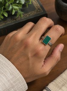 Unisex Tarquoise Green Stone Ring