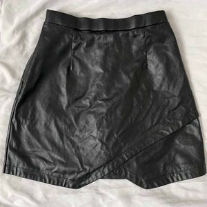 Black Faux Leather Skirt