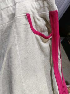 Comfortable Grey Sweatpants with Pink Trim
