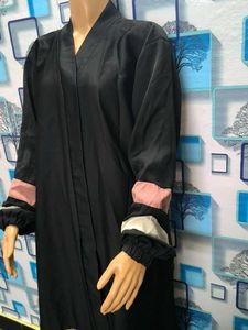 Elegant Black Abaya Burqa with Accents Design Pic