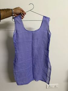 Elegant Lavender Chikankari Kurta with Inner