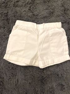 White Casual Shorts