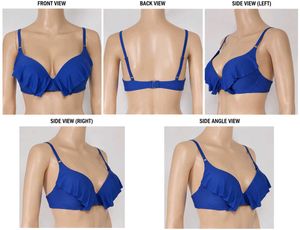 Blue Ruffled Bikini Top(1400)