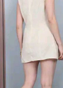 Chic Cream Dress with Bow
