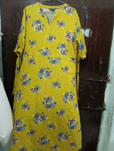 Vibrant Yellow Floral Kurta