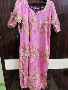 Embroidered Pink Kurta Set