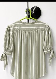 Striped Puff Sleeve Top