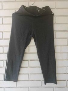 Women's Charcoal Grey Gym Cropped Pants
