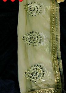 Embroidered Golden Party Wear  Dupatta