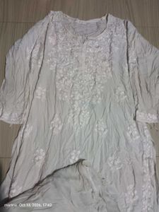 Elegant White Chikankari Kurta Set